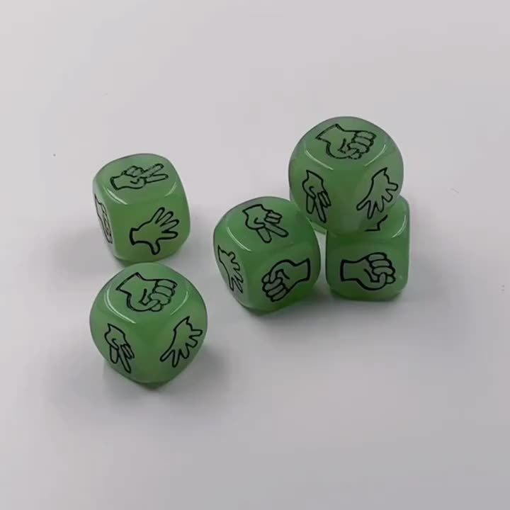 Glow-In-The-Dark Rock-Paper-Scissors Dice Game